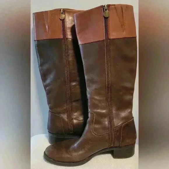 Franco Sarto Genuine Leather Tall Riding Style Calf Brown Knee Boots CYMA2 7.5 - Picture 3 of 10